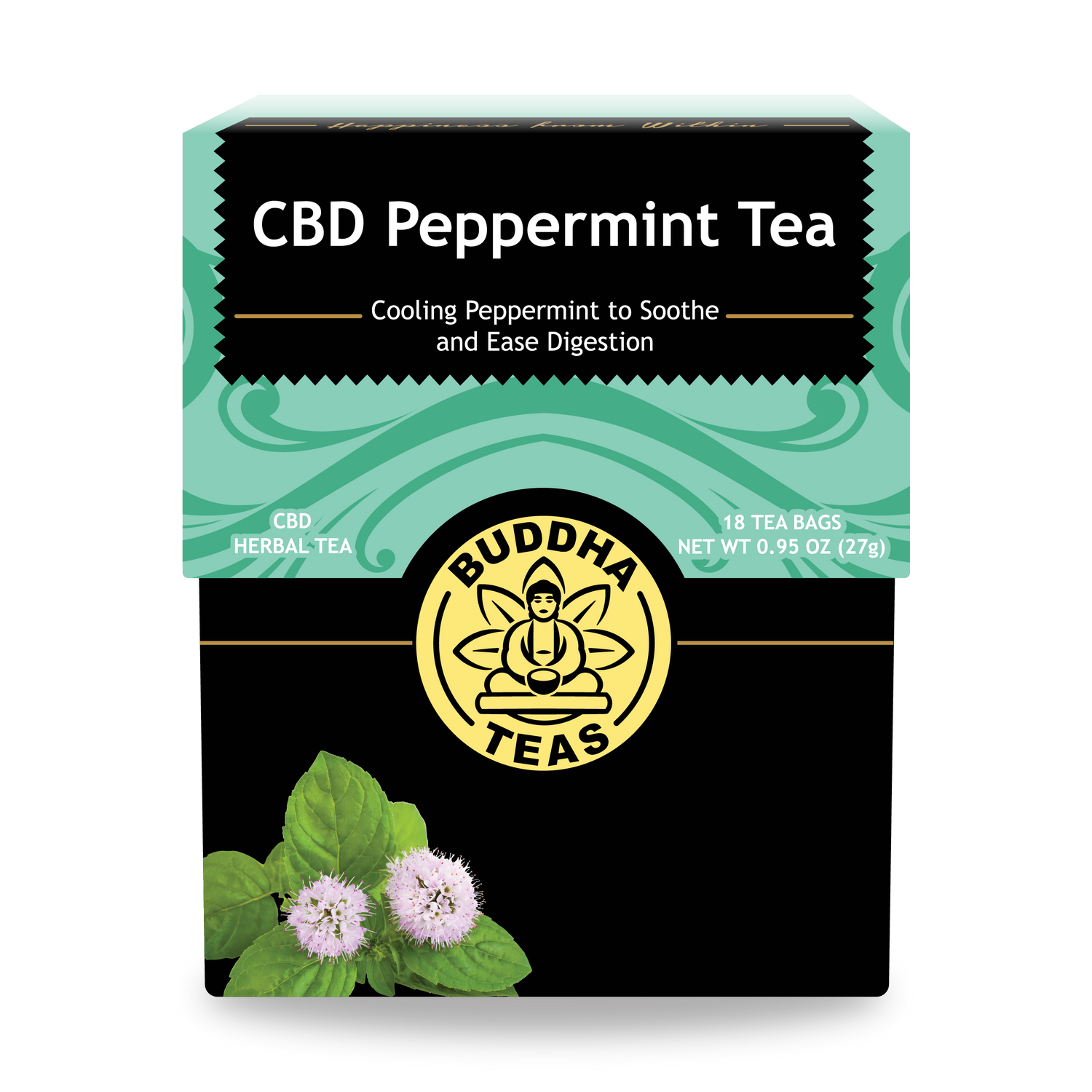 CBD Peppermint Tea - Front Side of Box