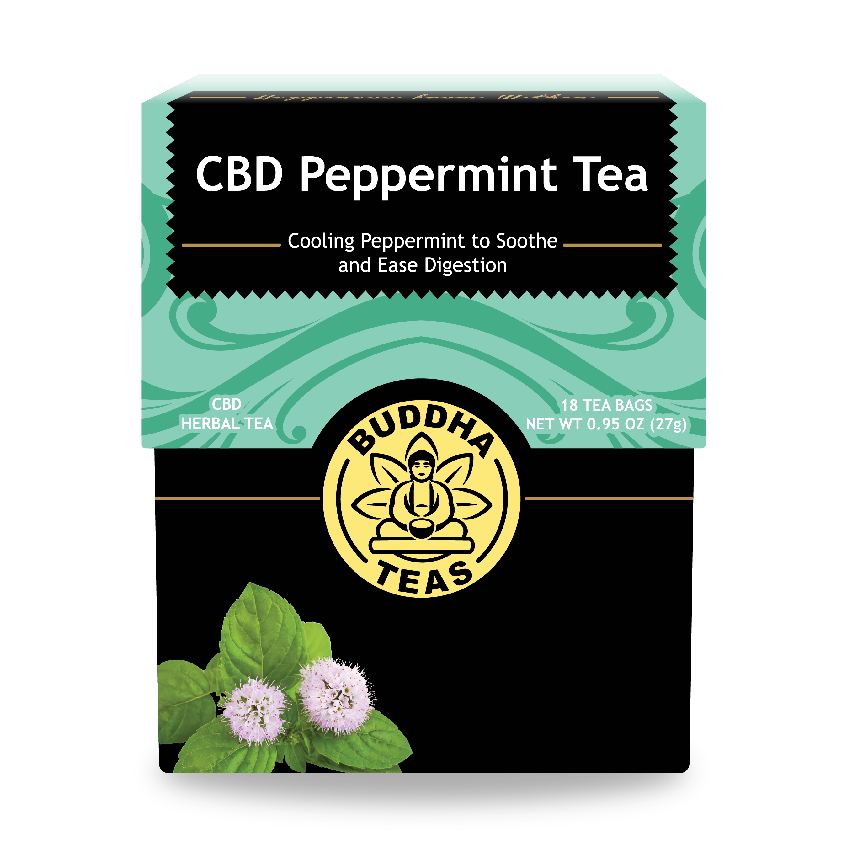 CBD Peppermint Tea - Front Side of Box