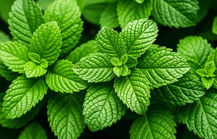 Close-up of green mint leaves